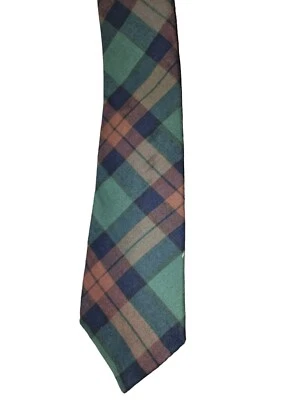 Бас мужской галстук сделано в США 100% хлопок - зеленый/синий/коричневый/ржавчина клетку - Изображение 1 из 4