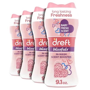 Dreft Blissfuls In-Wash Scent Booster Beads Baby Fresh Scent 9.1 oz 4 Pack - Picture 1 of 7