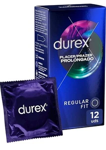 Durex Preservativos Placer Prolongado con Efecto Retardante - Total 12 Condones - Imagen 1 de 7