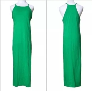 Frame Denim Lightweight Maxi Dress with Slit Green M - Picture 1 of 6