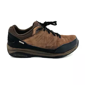 Mens 10.5 New Balance 1300 Brown Leather Waterproof Walking Hiking Shoes Lace Up - Picture 1 of 13