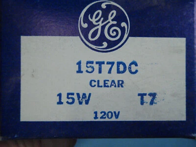 GE 15T7DC Clear Indicator lamp bulb GE 15 Watt T7  120 Volt NEW - Image 1 of 2