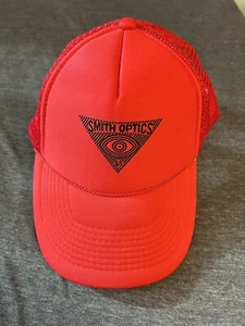 Smith Optics Hat Red OSFM Adjustable Black Design Strapback - Picture 1 of 7