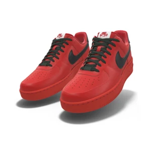 $195 NIB NEW Mens NIKE Air Force 1 Low Red & Black Custom Leather BB Shoes - Picture 1 of 9
