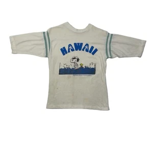 Vintage Snoopy Peanuts Schultz Hawaii Raglan T Shirt Single Stitch Artex Sz M - Picture 1 of 13