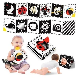 Newborn Toys, High Contrast Baby Books with Teether, Black Colorful Baby Books - Picture 1 of 7