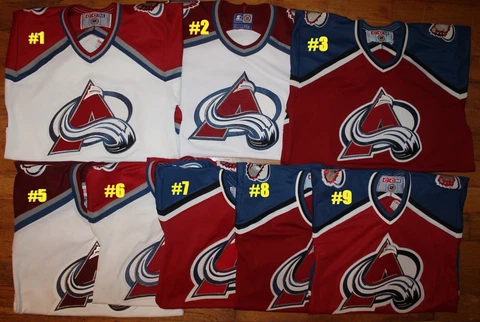 8x Vintage 1995-99 CCM/Starter Colorado Avalanche Jersey Lot Cover