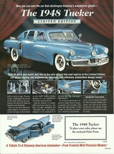 The 1948 Tucker Limited Edition Franklin Mint Diecast Model Print Ad