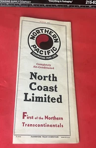 1936 North Coast Limited RR Train Transcontinental Air Conditioned Schedule Map - Picture 1 of 4