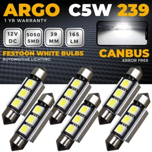 39mm 272 239 Car Led White Number Plate Festoon Smd Interior Canbus Light Bulbs  - Picture 1 of 12