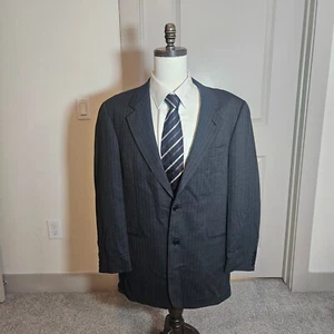 Boss Hugo Boss Suit Blazer Men 42L Wool Textured Black Made In USA - Picture 1 of 19