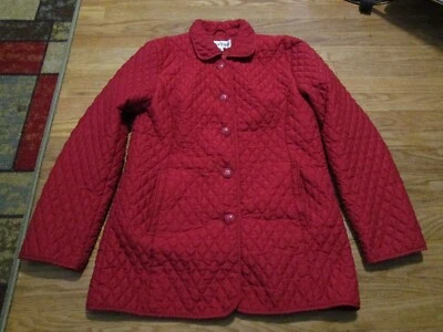 Abrigo Chaqueta Mujer Marvin Richards Rojo Diamante Acolchado 5 Botones Mediano Foto 1 de 4
