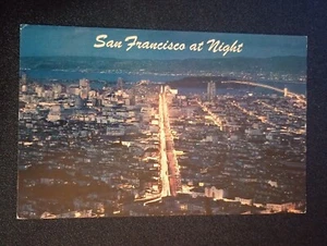 Vintage Postkarte San Francisco bei Nacht unbespielt - Bild 1 von 2