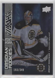 2021-22 SPx UD Black Obsidian Rookies /349 Jeremy Swayman #OR-5 Rookie RC