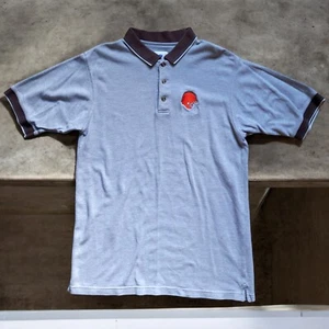 Vintage Cleveland Browns NFL Polo Shirt Gray Size Large Football - Picture 1 of 8