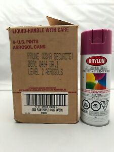 6 pack case Canadian Krylon Safety Purple Plum Prune Vintage Spray Paint Cans 