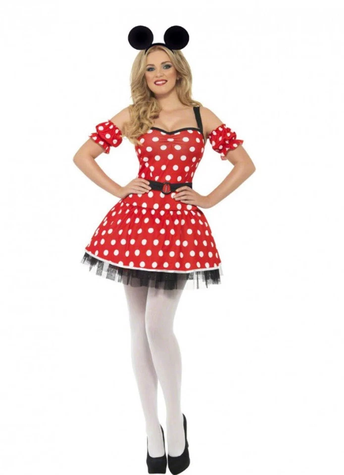 Fever Miss Minnie Disfraz Mujer Damas Libro de Cuentos Ratón Vestido Elegante Reino Unido 8-12 Foto 1 de 1