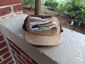 VINTAGE COG RAILWAY MT WASHINGTON NH SNAPBACK TRUCKER HAT MESH ADVERTISING - Picture 1 of 3