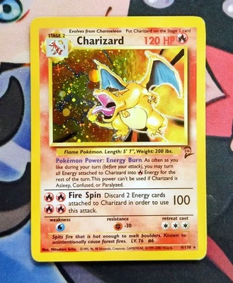 Charizard 4/130 Holo Raro Conjunto Base 2 Cartas Pokémon Foto 1 de 4