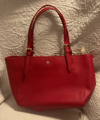 Vintage Large Red Tory Burch Saffiano Leather Tote Bag - Image 1 of 4