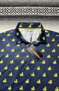 NWT Gorenzi Rubber Ducky Golf Polo Mens S Blue Moisture Wicking UPF 30+ Casual - Picture 1 of 9