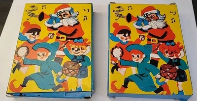2x NEW Vtg Mid Century Christmas 20-Piece Jigsaw Puzzle Santa Claus Made Taiwan  - Image 1 of 4