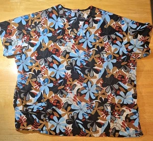 Silky Scrubs, XL, Flower print. 100% polyester. $5 ship Each add item $1 ship - Picture 1 of 4