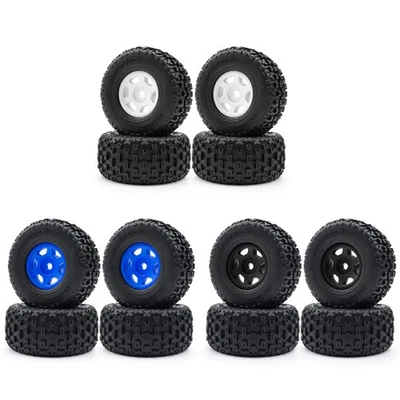 FLYXM 4pcs RC Wheel Rims & Rubber Tires for Arrma 1/14 Mojave Grom Mega 380 Cars - Image 1 of 4