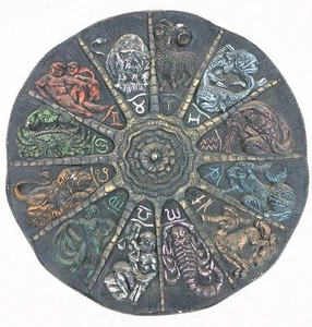 Vintage 1970s Wall Art Sculpture Zodiac J Segura Mid Century 30" Wide 3D Plaster - Imagen 1 de 21