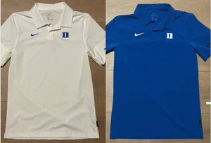 Pair of Duke Blue Devils Shirt Mens S Nike DRI-FIT On Field Polo Golf Football - Picture 1 of 13