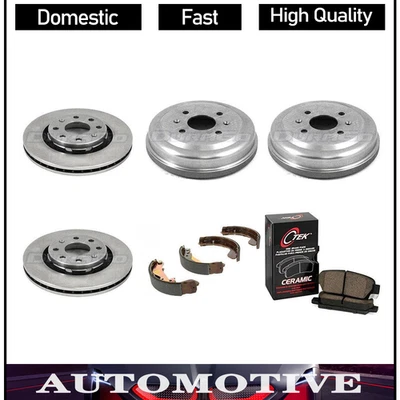 Rotores de freio a disco + pastilhas de cerâmica e tambores de freio + sapatos Chevrolet Aveo PS12 2004 - Imagem 1 de 4