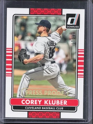 2015 Donruss #78 Corey Kluber Press Proofs Gold #/99 - Image 1 of 2