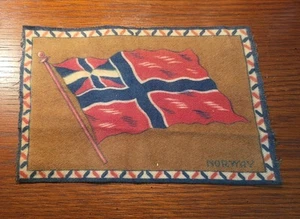 Antike Zigarrenkiste Filz Norwegen Flagge 8" x 5 1/2" - Bild 1 von 2