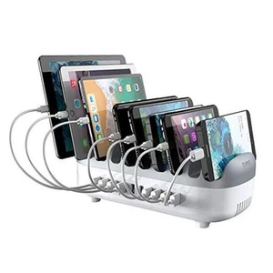 USB Charging Station, 120W Charging Docking Organizer for Multiple White - Picture 1 of 7