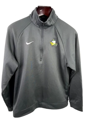 Oregon DUCKS 1/4 Zip Green Long Sleeve Shirt NIKE Therma-Fit Mens Small - Image 1 of 4