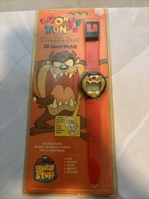 Reloj digital vintage 1993 Looney Tunes Tasmanian Devil 3D láser holograma Foto 1 de 4