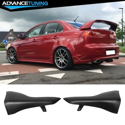 Se adapta a 08-15 Mitsubishi Lancer difusor trasero delantal lateral espatas sin pintar negro PU Foto 1 de 4