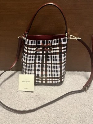 Kate Spade New York Eva City Small Plaid Crossbody Bucket Bag - Image 1 of 4