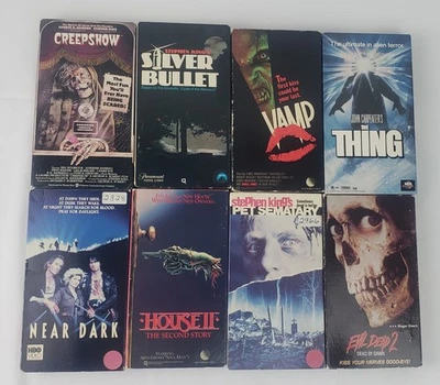 80s Horror 8-Tape VHS Lot Cult Evil Dead Near Dark Creepshow House Thing + More - Image 1 of 4