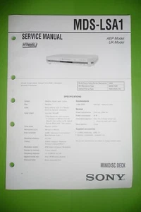 Manual de servicio para Sony MDS-LSA1, ¡ORIGINAL! - Imagen 1 de 1