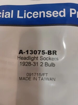 1928/31 Ford 2 bulb Headlight Sockets A-13075-BR Foto 1 de 2