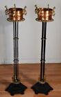 1910s pair of  Arts & Crafts Cast Iron and Copper Planters / stands