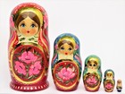 5 Poupées russes H14 peint main signé Matriochka Russian Nested Dolls Matrioshka