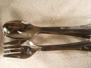3X 6 PC Fork & Spoon Serving Set 9" Long Weddings Parties Plastics DS247 - Picture 1 of 4
