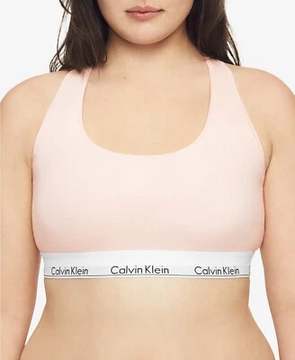 Bralette Calvin Klein para mujer talla 1X talla grande moderno de algodón sin forro QF5116 rosa Foto 1 de 4