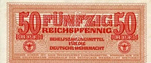 Armed Forces; Auxiliary Payment Certificate, Germany 50 Pfennig 1940 - Picture 1 of 2