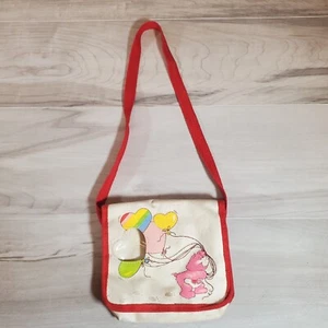 1983 VIntage Care Bears Canvas Purse Bag American Greetings Red Rainbow Strap - Picture 1 of 14