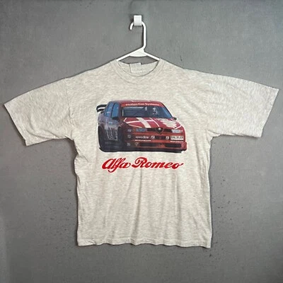 Camiseta De Colección Años 90 Alfa Romeo 155 DTM Coche de Carreras Adulto Grande Gris Para Hombre Foto 1 de 4