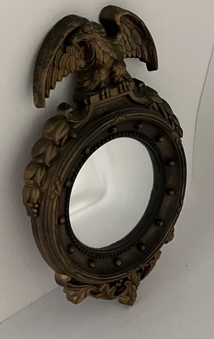 Vintage Homco 2340 Federal Regency Eagle Porthole USA Convex Mirror Wall Decor Cover