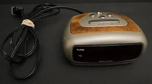 Vintage Sharp Alarm Clock With The Look Of Wood Grain Trim Model # SPC1235 - Picture 1 of 6